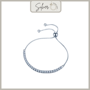 Lắc tay bạc rút chuỗi đá trơn Zircon Silvy Charm