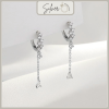 Khuyên tai bạc nữ Silvy Charm dải đá dài nữ tính